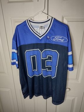 2XL Official Ford Motor Co. Mesh Football Jersey Embroidered Blue Oval Logo NWT